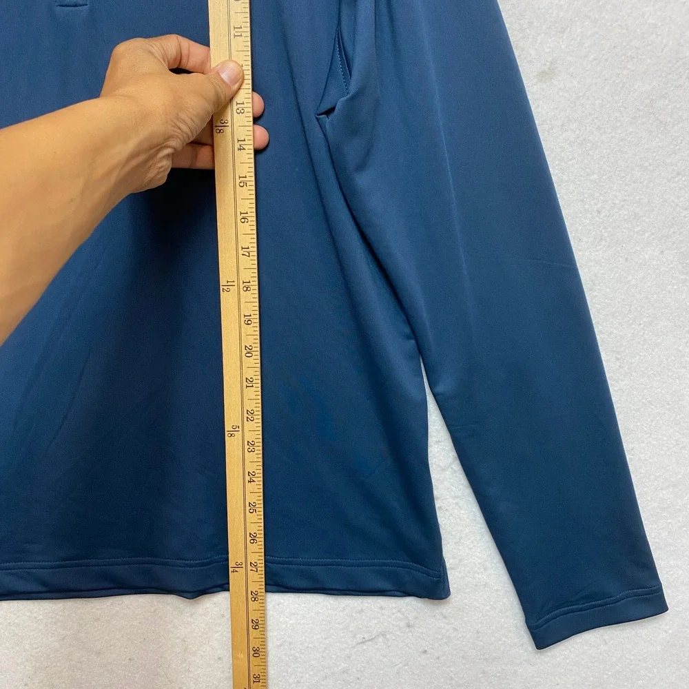 Linksoul LS4156 Pullover Mens Medium Blue Quarter Zip Long Sleeve Performance